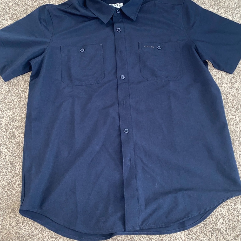 Orvis Dark Blue Casual Button Down Shirt